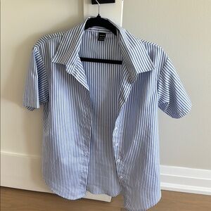 Blue Striped Shirt & Short Set